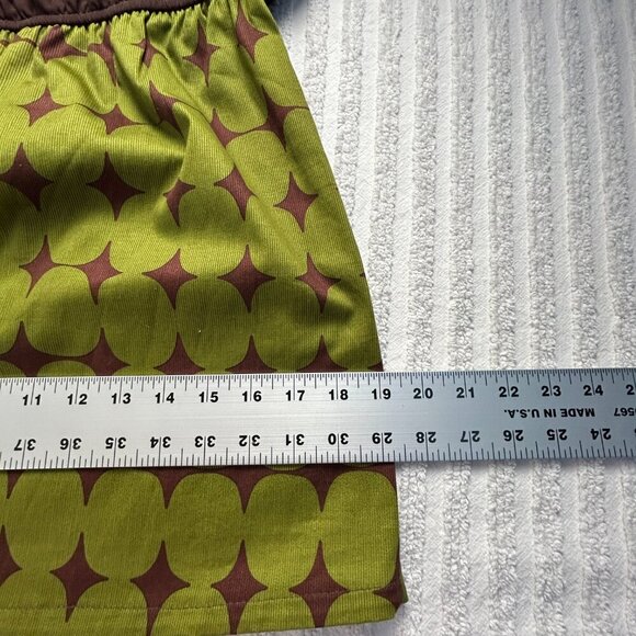 Vintage Judith March One Shoulder Dress Womens Medium Brown Green Short Party - Picture 7 of 8